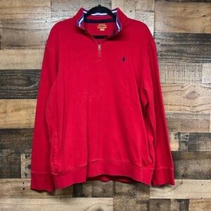 Polo by Ralph Lauren Bright Red Quarter Zip Sweater